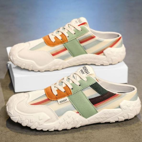 ⏰Last Day!45% OFF 🔥 PEAKER®Women’s Retro Stripe Color Block Mule Hiking Slip-On Sneakers Landing Page Copy(详情未做)