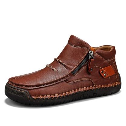 ⏰Last Day! 50% OFF 🔥Men's Handcrafted Genuine Leather Boots with Arch Support & Wide Toe Box