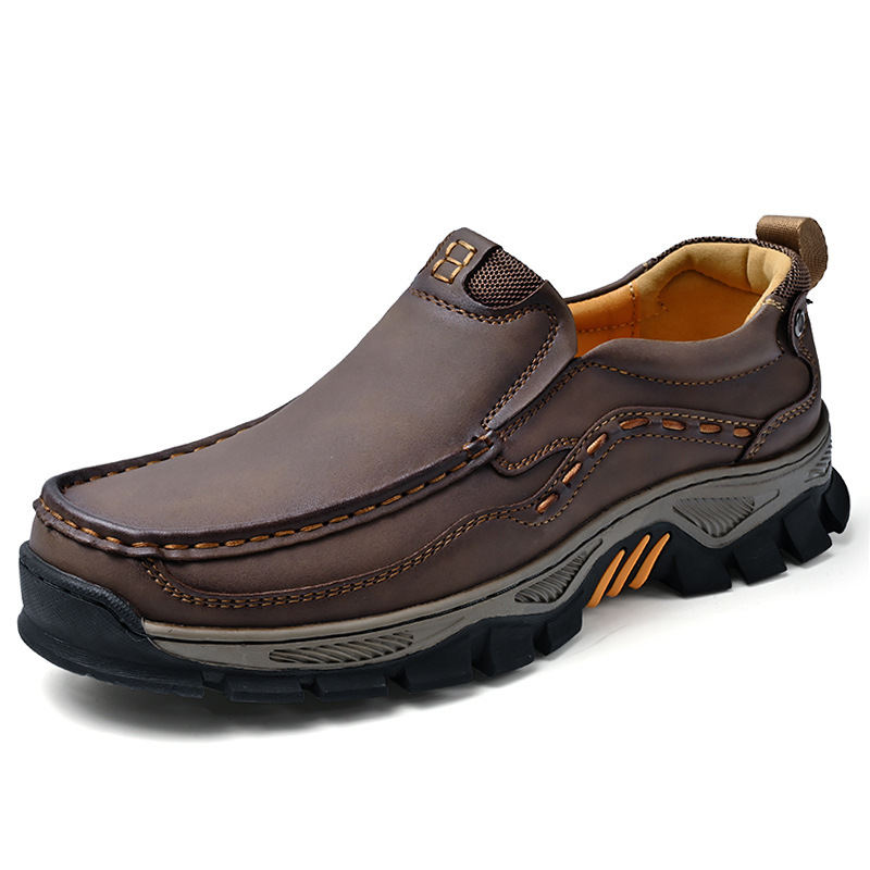 Men's Handcrafted Wide Toe Loafers | Arch Support Leather Shoes