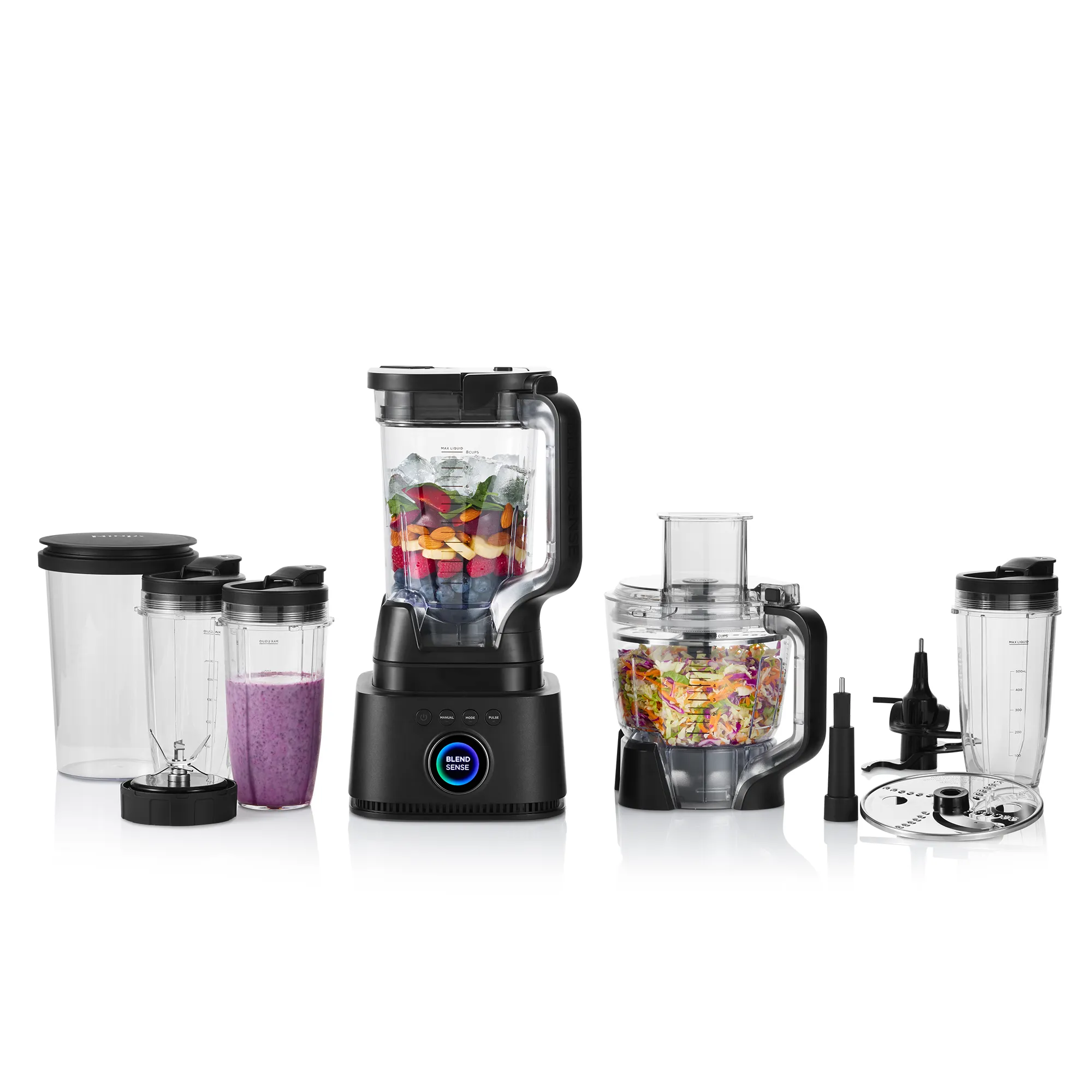 BL770 Mega Kitchen System, 1500W, 4 Functions for Smoothies, Processing, Dough, Drinks & More, with 72 Blender Pitcher, 64 Processor Bowl, (2) 16-oz. to-Go, with 2 Nutri Cups + Lids