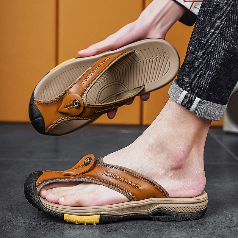 GARB Mens Handmade Cowhide Outdoot Orthopedic Sandals
