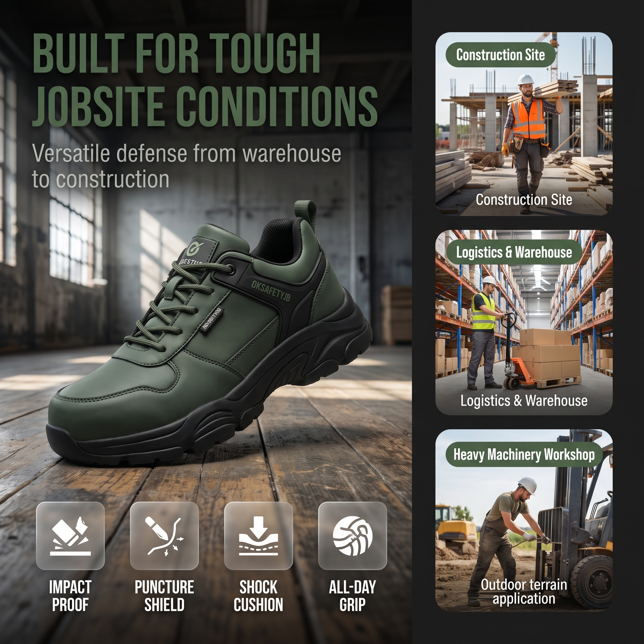 PEAKER Rotary Knob High-Top Safety Work Boots