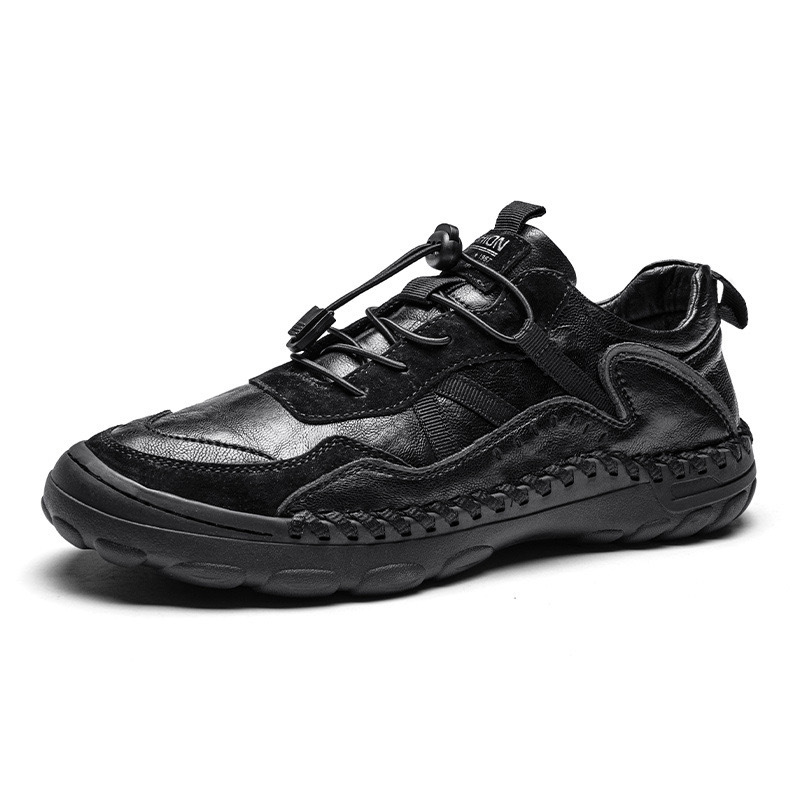 StrideCrafts Men's Leather Loafers - Arch Support & Wide Fit Outdoor Slip-Ons
