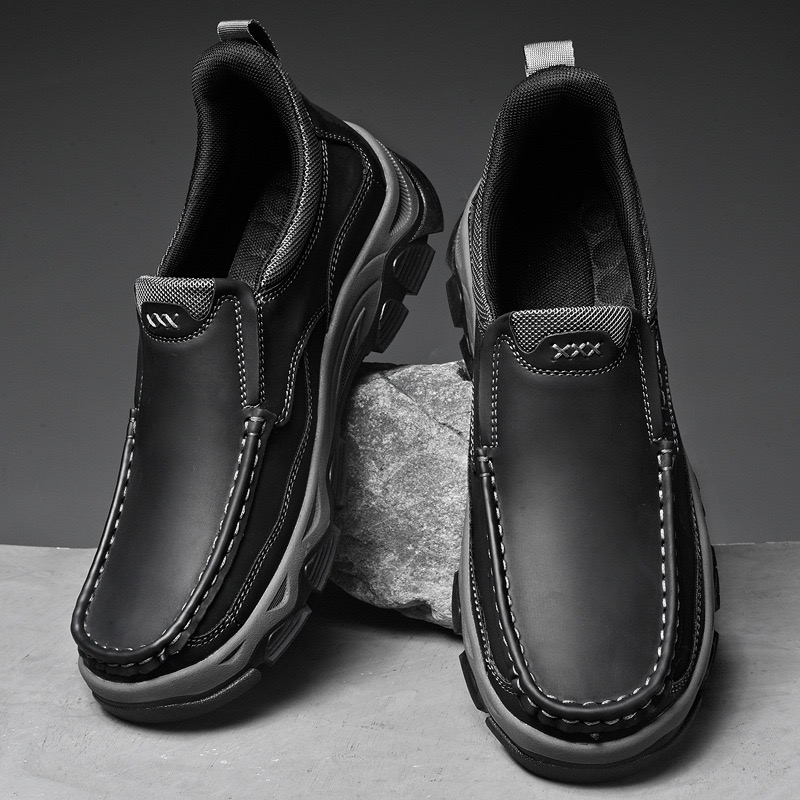 mens handmade genuine leather orthopedic walking shoes