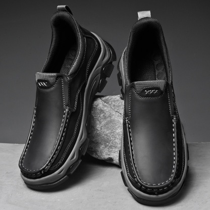 mens handmade genuine leather orthopedic walking shoes