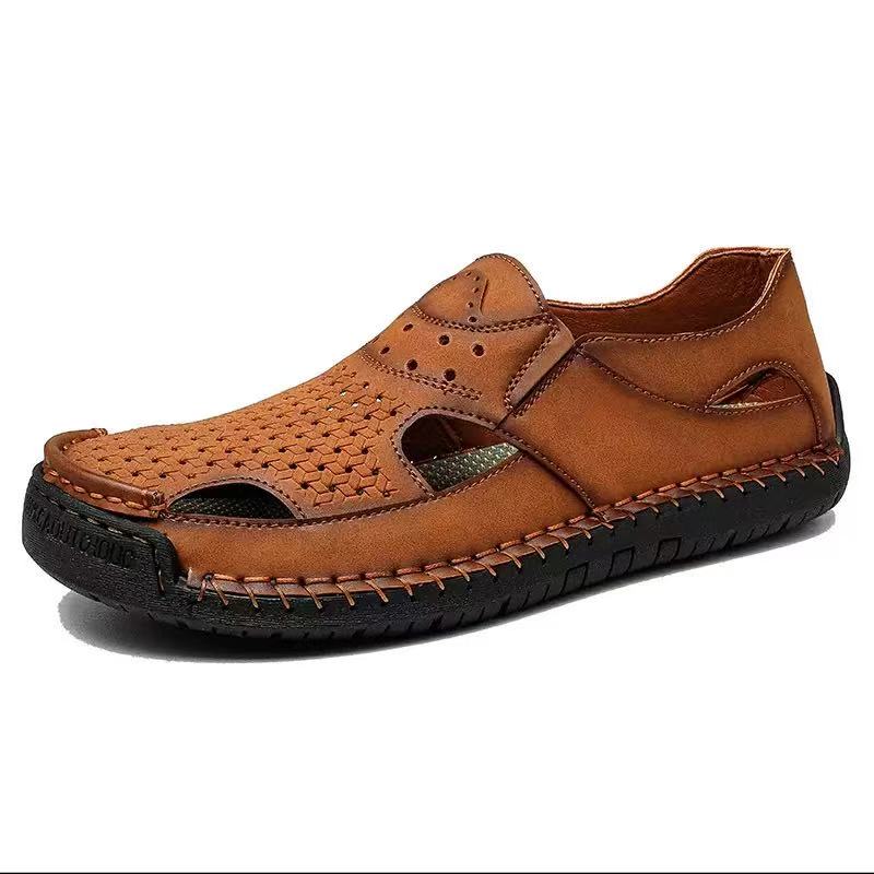 ⏰Last Day! 45% OFF 🔥PEAKER®Men's Handmade Genuine Leather Breathable Orthopedic Slip-on Sandals