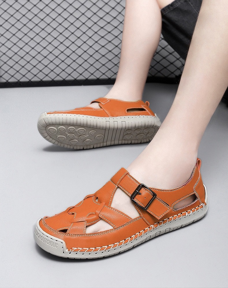 ⏰Last Day! 45% OFF  🔥PEAKER®Men's Handmade Genuine Leather Breathable Orthopedic Slip-on Sandals
