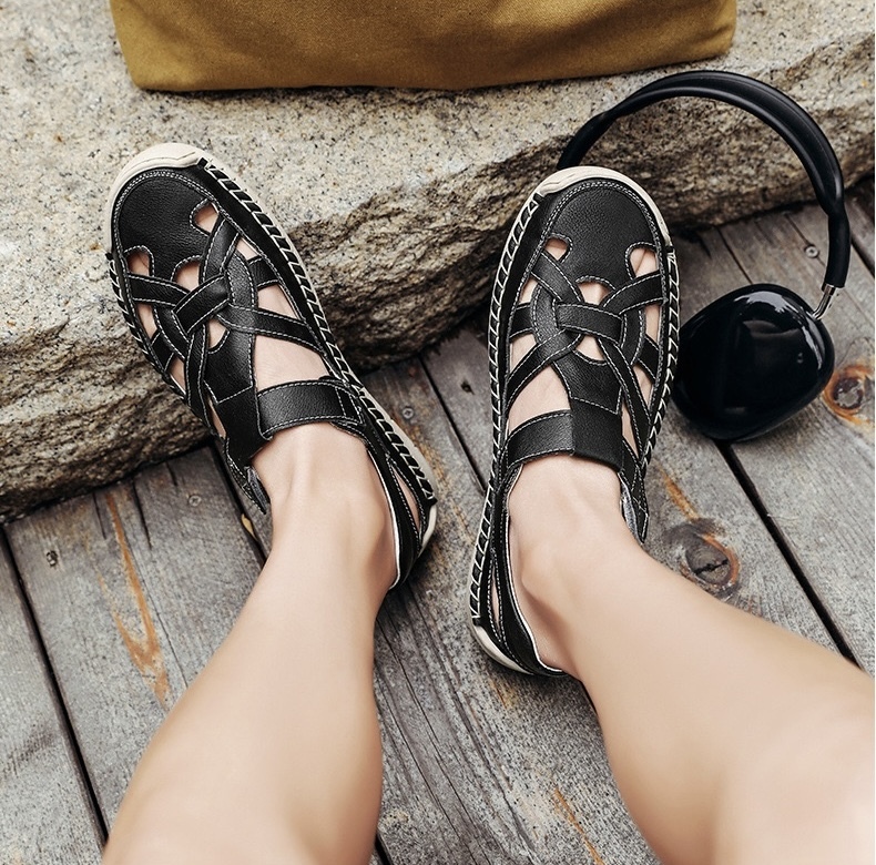 ⏰Last Day! 45% OFF  🔥PEAKER®Men's Handmade Genuine Leather Breathable Orthopedic Slip-on Sandals
