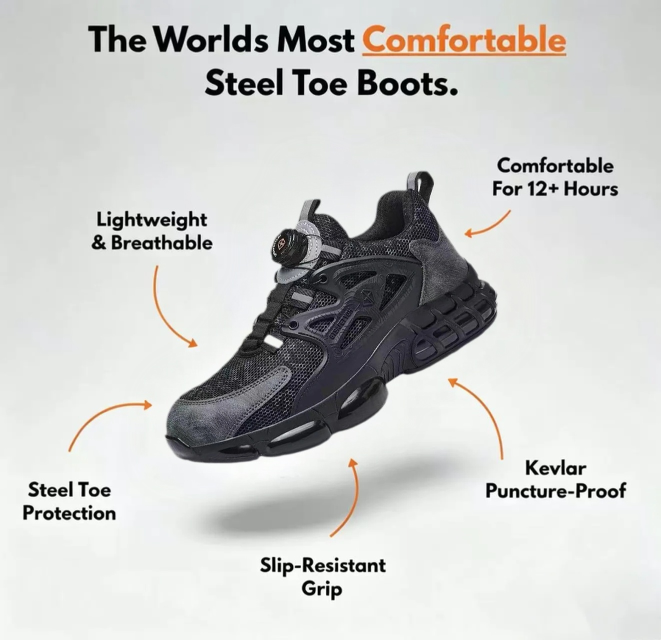 [Copy1]PEAKER 2.0 Pro Men’s Lightweight Safety Work Shoes | Anti-Smash & Puncture Proof Safety Footwear