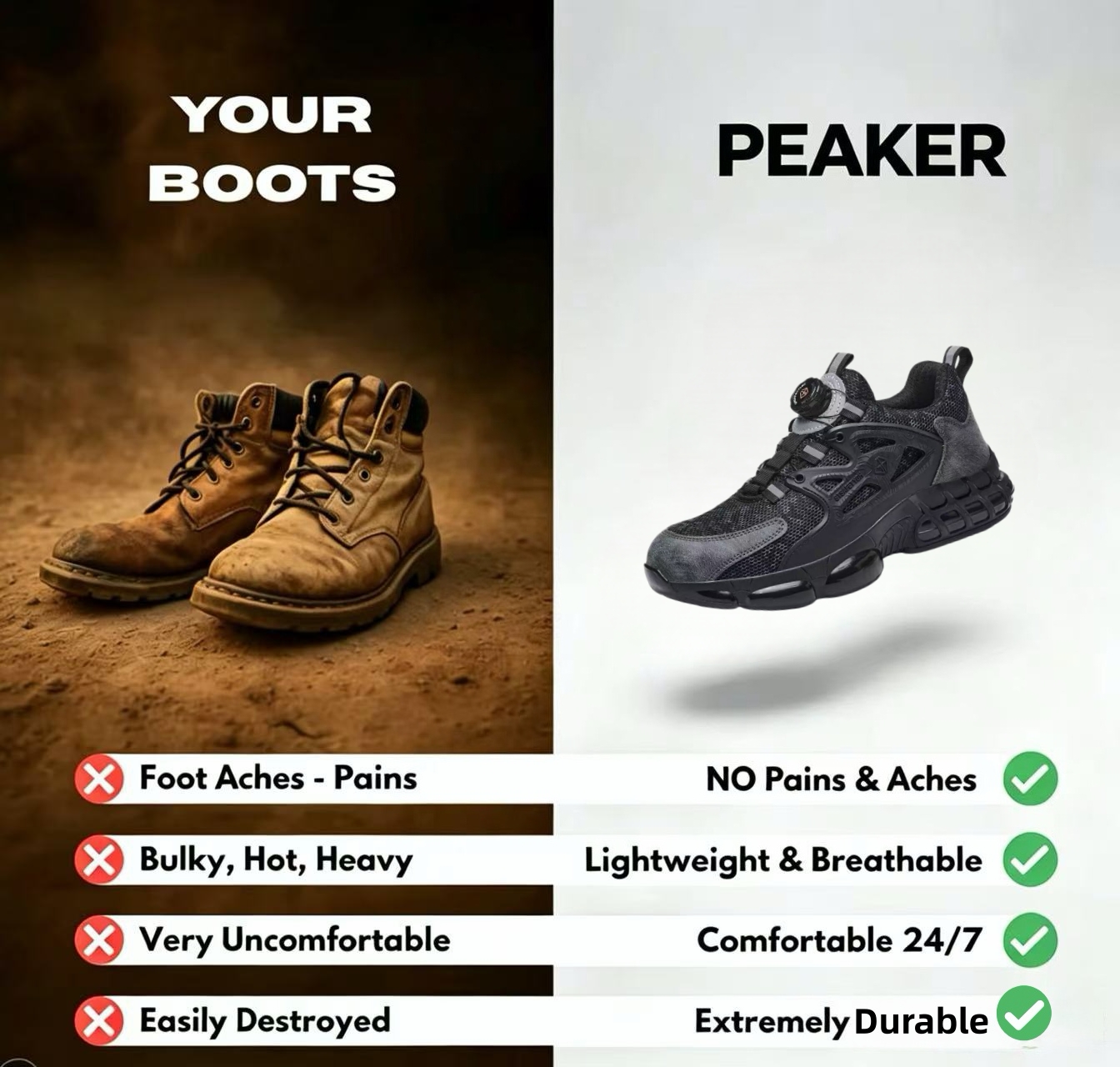 [Copy1]PEAKER 2.0 Pro Men’s Lightweight Safety Work Shoes | Anti-Smash & Puncture Proof Safety Footwear