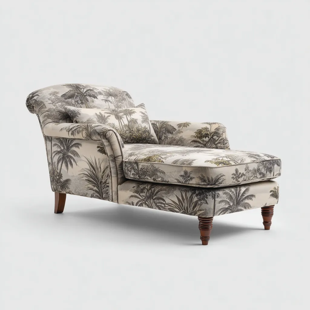 Chaise longue - Tessuto-Legno - 168x72x80 cm - beige-grigio - stile classico decorativo-Zimonracasa