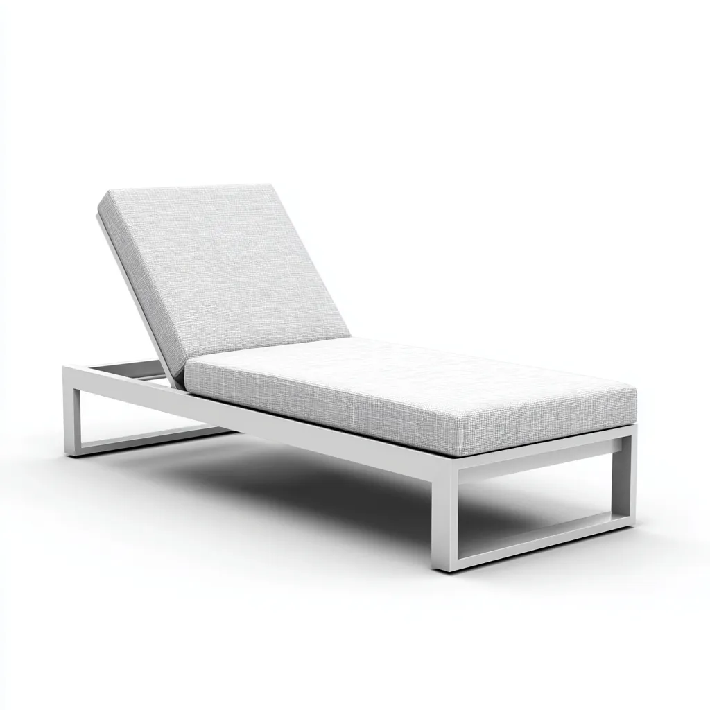 Lettino prendisole-alluminio-tessuto-200x65x35 cm-Bianco-Grigio chiaro-design moderno-Zimonracasa