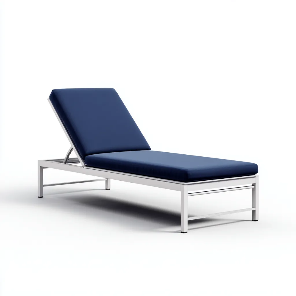 Lettino prendisole-alluminio-tessuto-198x70x36 cm-Bianco-Blu scuro-stile moderno-Zimonracasa