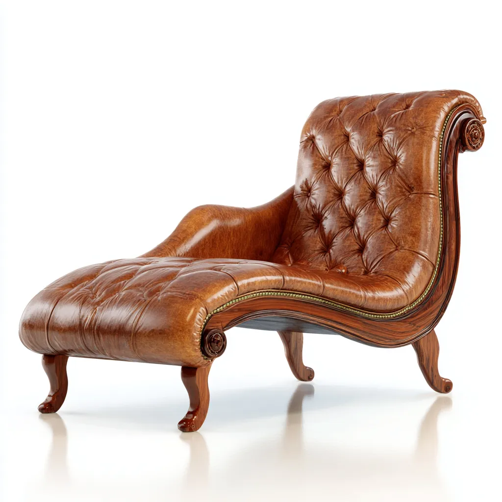 Chaise longue - Pelle-Legno - 176x76x84 cm - marrone - stile classico elegante-Zimonracasa