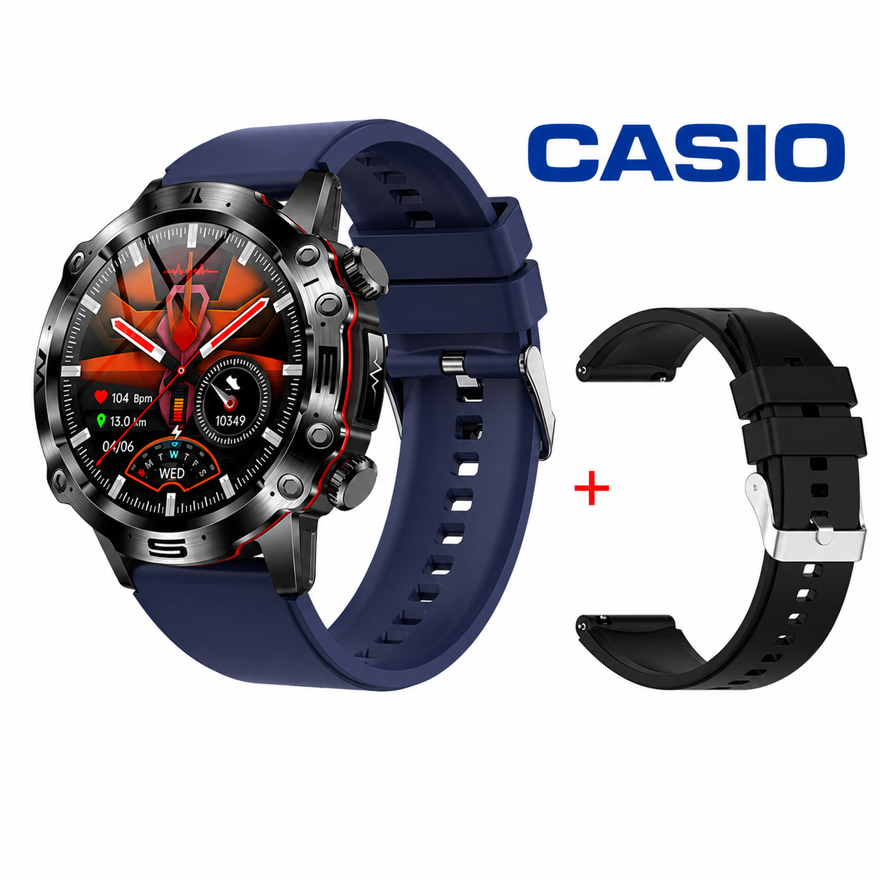 CASIO Orë Inteligjente me Diagnostikë Mjekësore AI – 2026 e Re: Lipidet e Gjakut, Acidi Urik, Niveli i Glukozës në Gjak – Monitorim Fitness me EKG + PPG