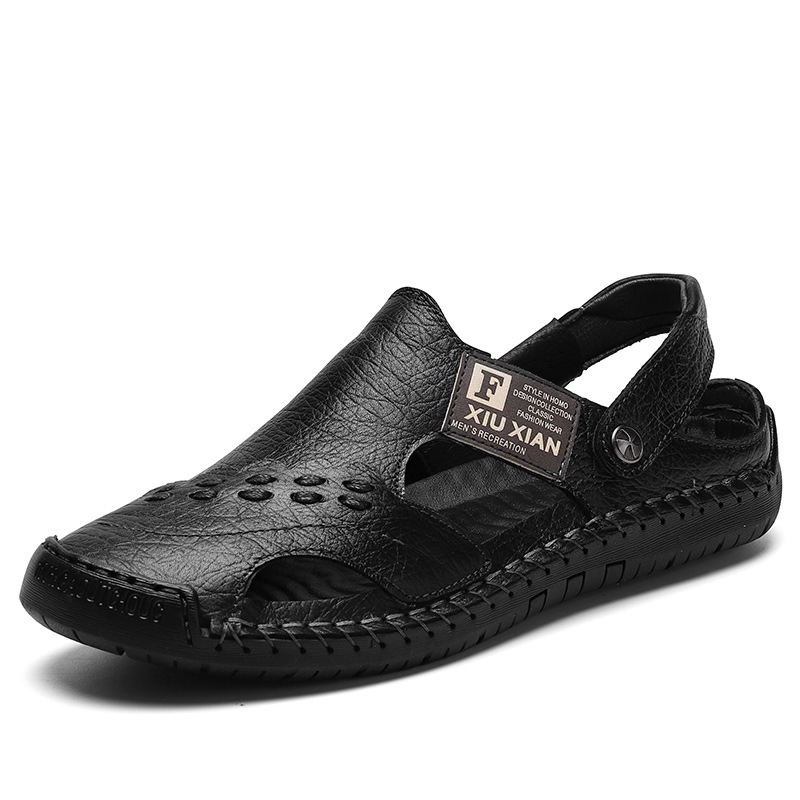 Large Size Soft Leather Men's Breathable Outdoor Sandals