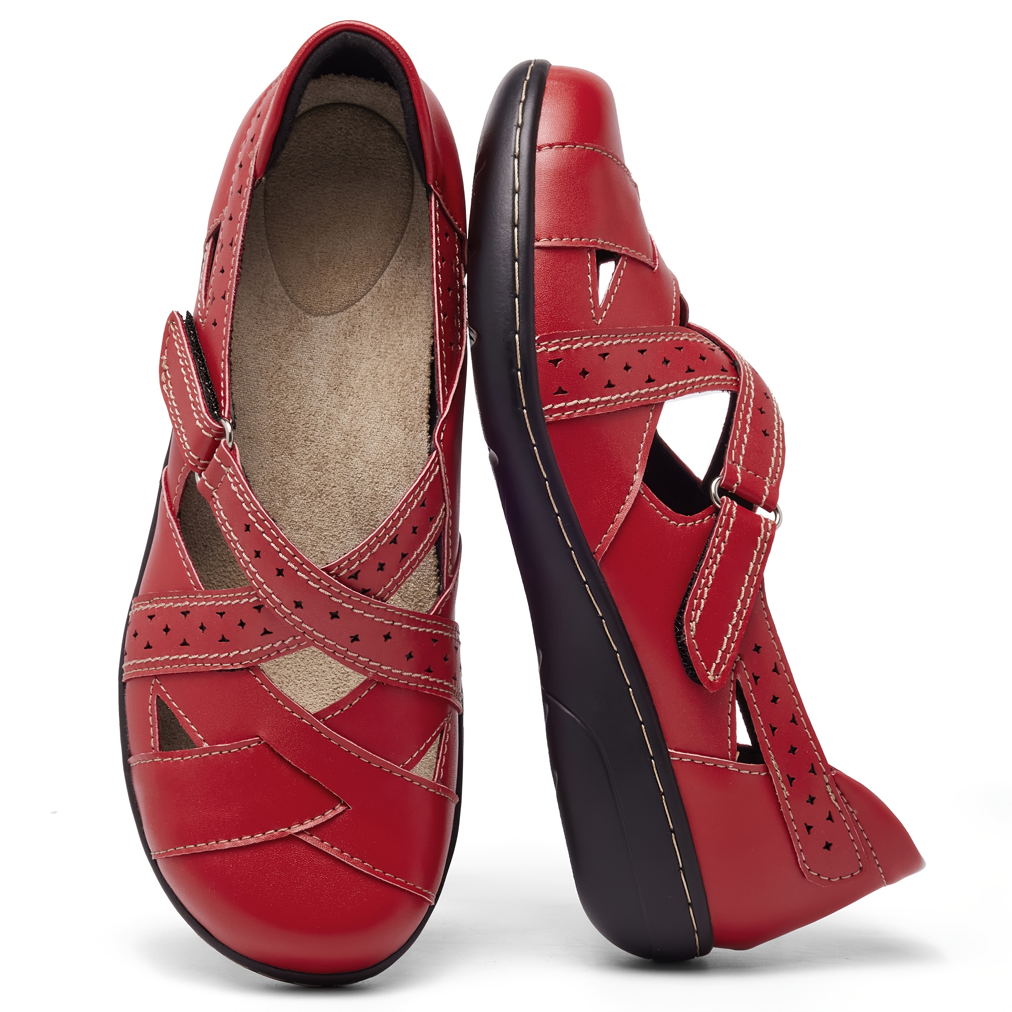 Comfort Mary Jane Walking Shoes – Soft Leather Slip-Ons for All-Day Support