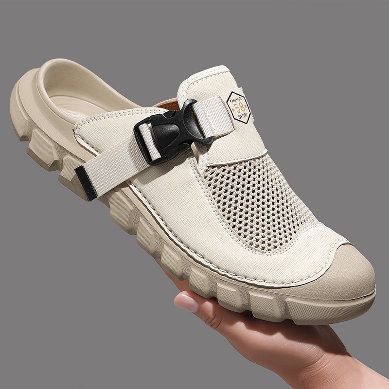 Men's Leather-Paneled Sandals