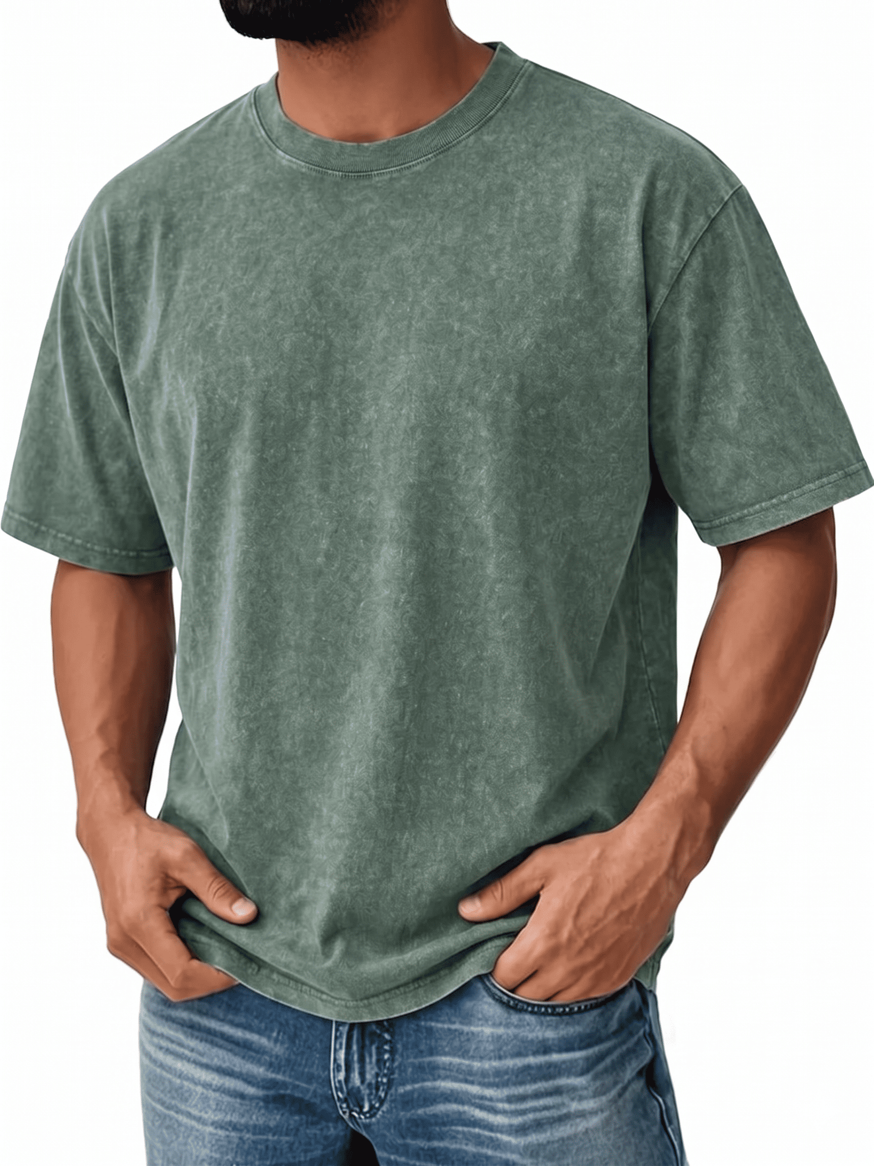 ⚡Hot Sales🔥4 Pack Oversized Tshirts for Men Gym Vintage Heavyweight T Shirts Cotton Workout Acid Wash Baggy Tees