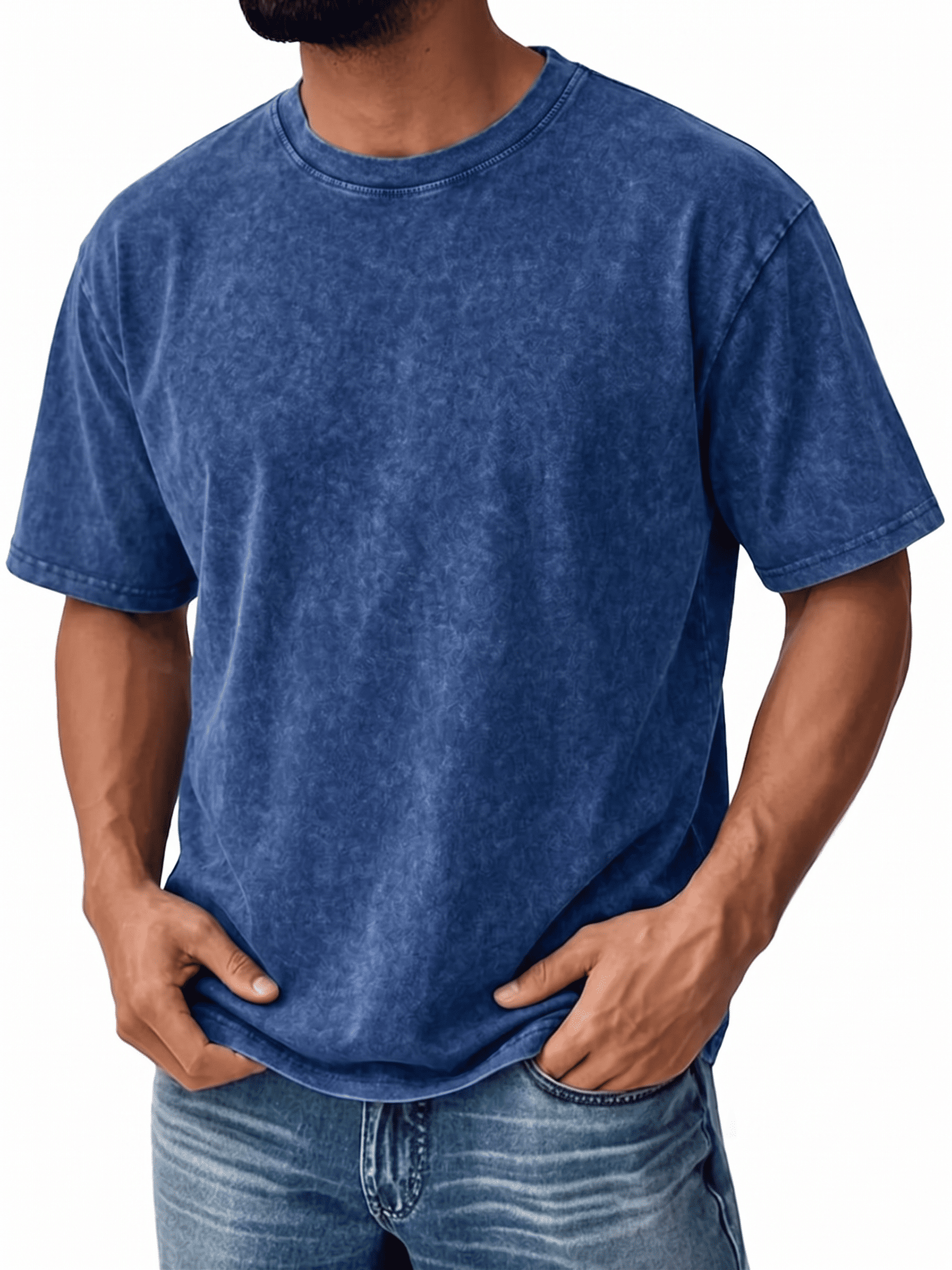 ⚡Hot Sales🔥4 Pack Oversized Tshirts for Men Gym Vintage Heavyweight T Shirts Cotton Workout Acid Wash Baggy Tees