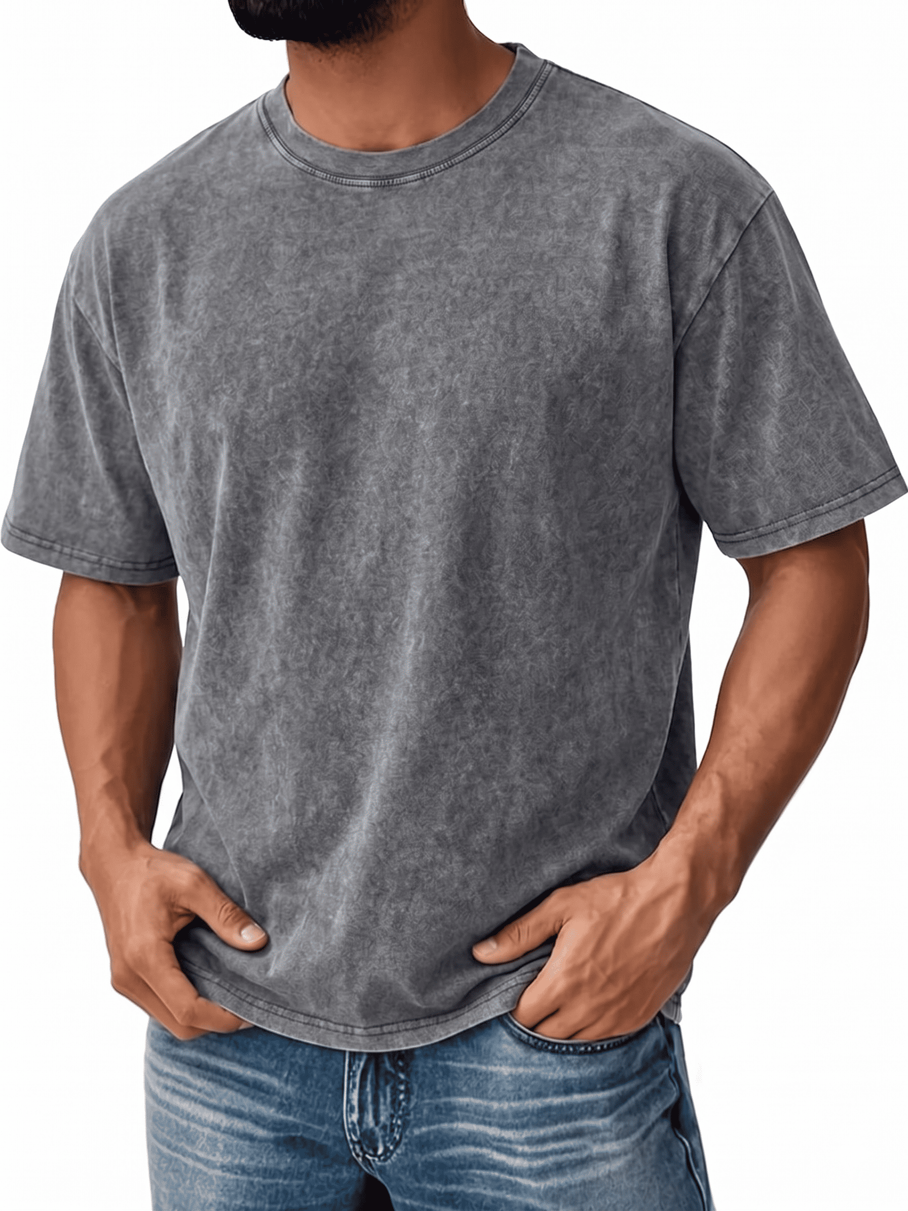 ⚡Hot Sales🔥4 Pack Oversized Tshirts for Men Gym Vintage Heavyweight T Shirts Cotton Workout Acid Wash Baggy Tees