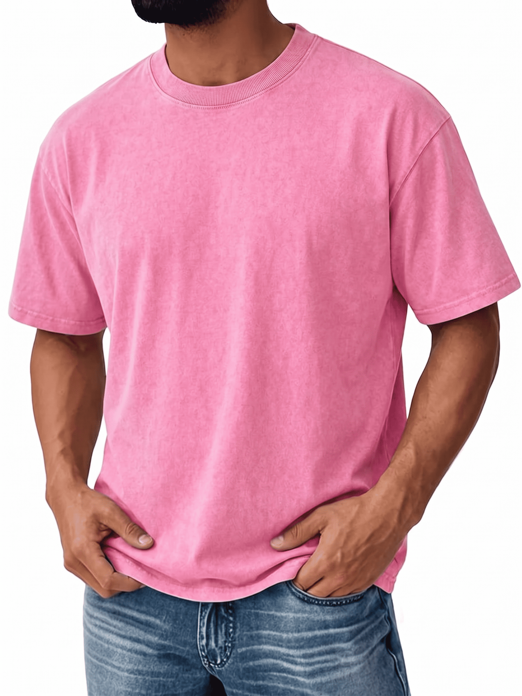 ⚡Hot Sales🔥4 Pack Oversized Tshirts for Men Gym Vintage Heavyweight T Shirts Cotton Workout Acid Wash Baggy Tees
