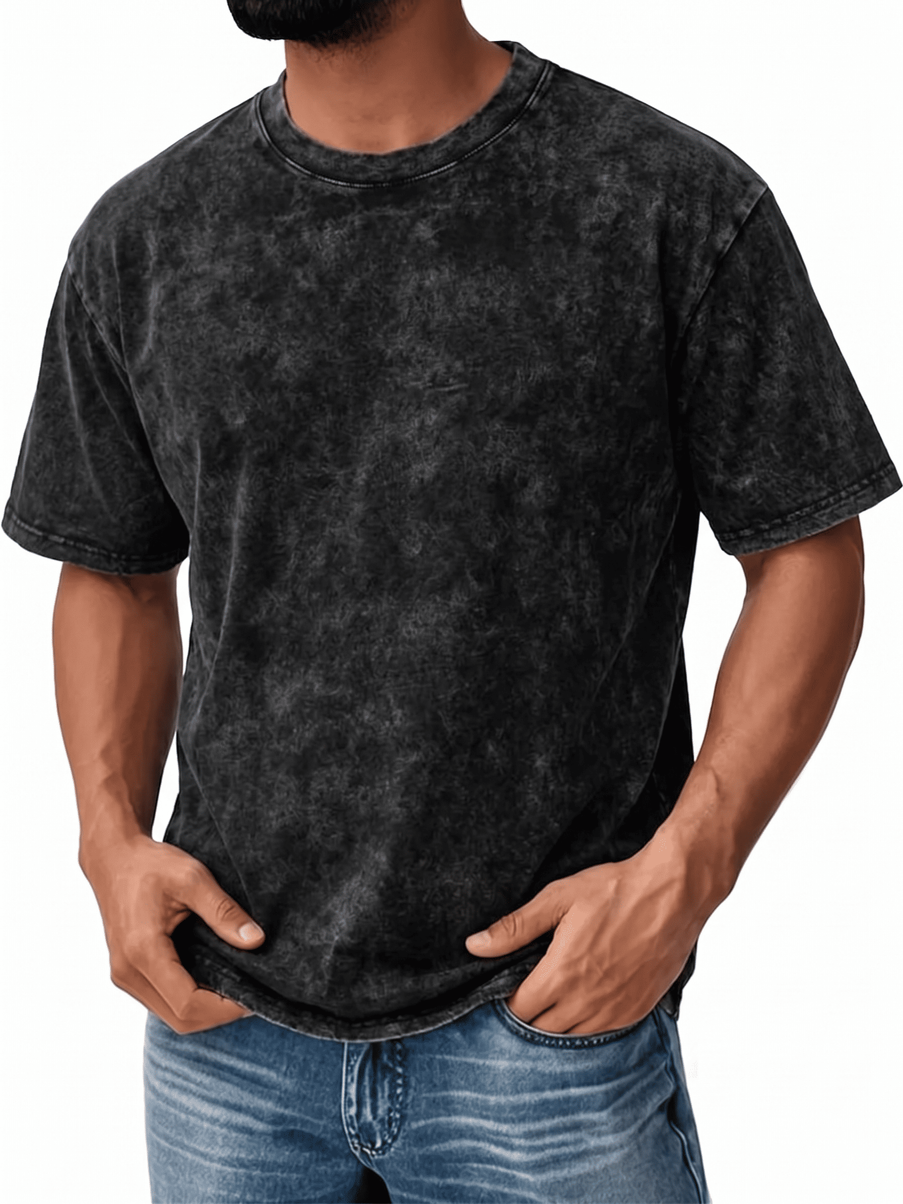 ⚡Hot Sales🔥4 Pack Oversized Tshirts for Men Gym Vintage Heavyweight T Shirts Cotton Workout Acid Wash Baggy Tees
