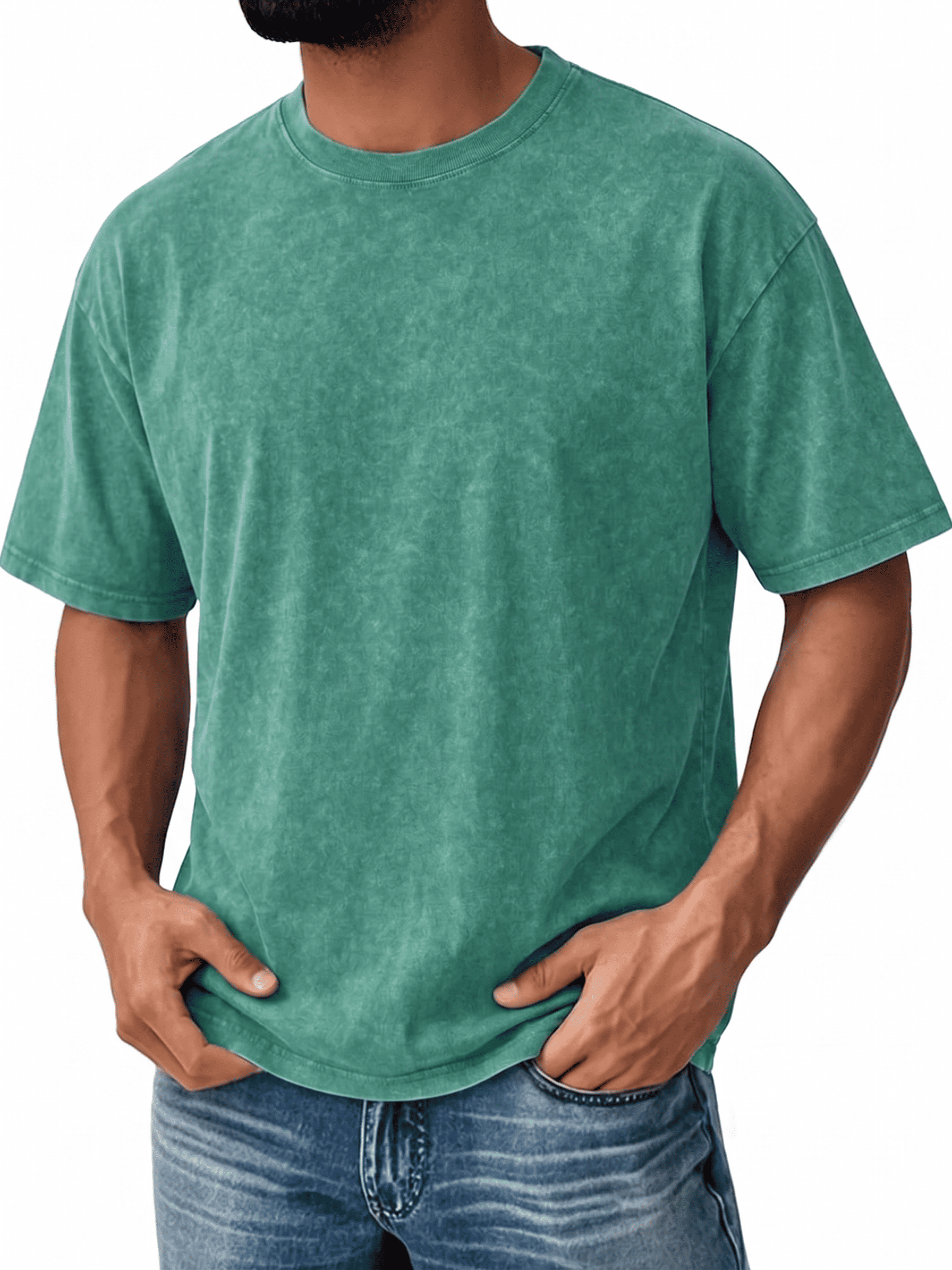 ⚡Hot Sales🔥4 Pack Oversized Tshirts for Men Gym Vintage Heavyweight T Shirts Cotton Workout Acid Wash Baggy Tees