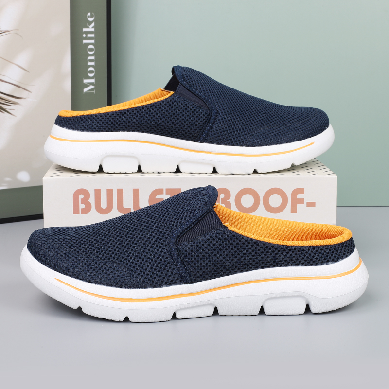 MEN'S MESH SOFT SOLE BREATHABLE CASUAL HALF SLIPPERS