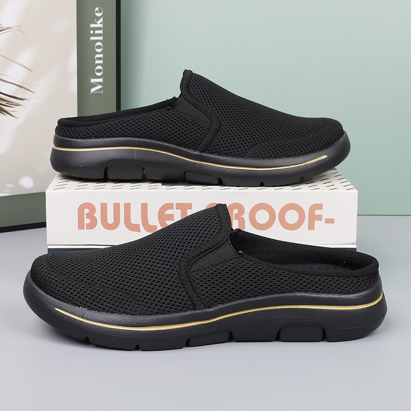 MEN'S MESH SOFT SOLE BREATHABLE CASUAL HALF SLIPPERS