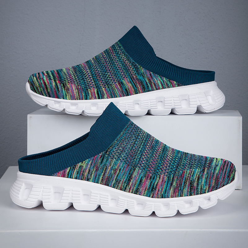 MEN'S SUMMER CASUAL FLYING WOVEN BREATHABLE HALF SLIPPERS