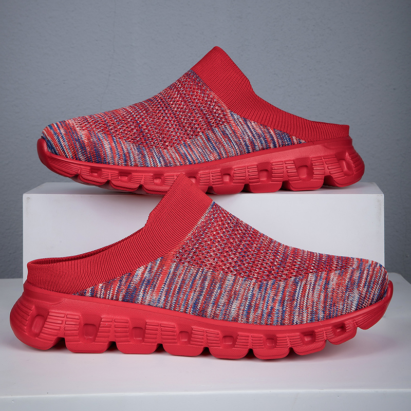 MEN'S SUMMER CASUAL FLYING WOVEN BREATHABLE HALF SLIPPERS