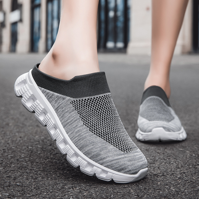 MEN'S SUMMER CASUAL FLYING WOVEN BREATHABLE HALF SLIPPERS