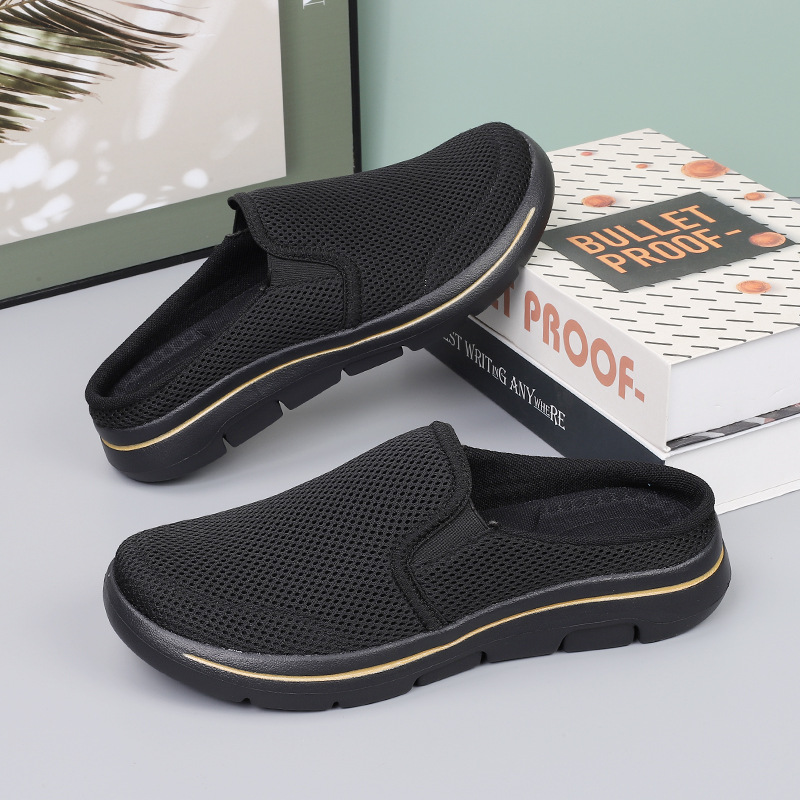 MEN'S MESH SOFT SOLE BREATHABLE CASUAL HALF SLIPPERS