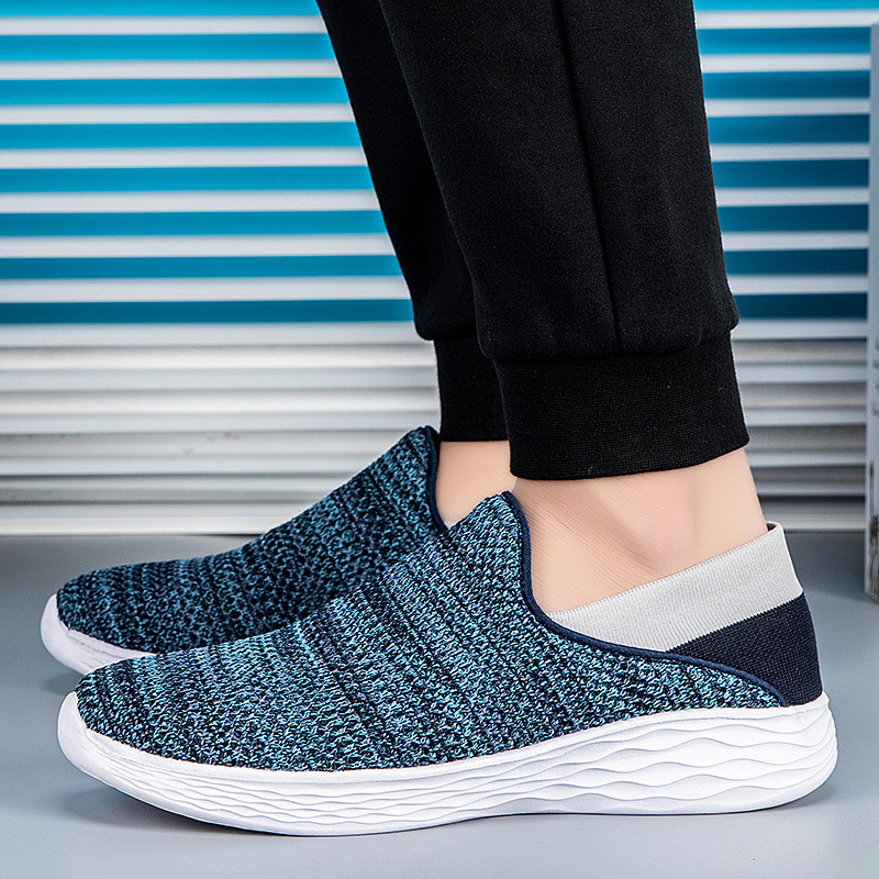 MEN'S BREATHABLE FLYING WOVEN SOFT SOLE SLIP-ON SHOES