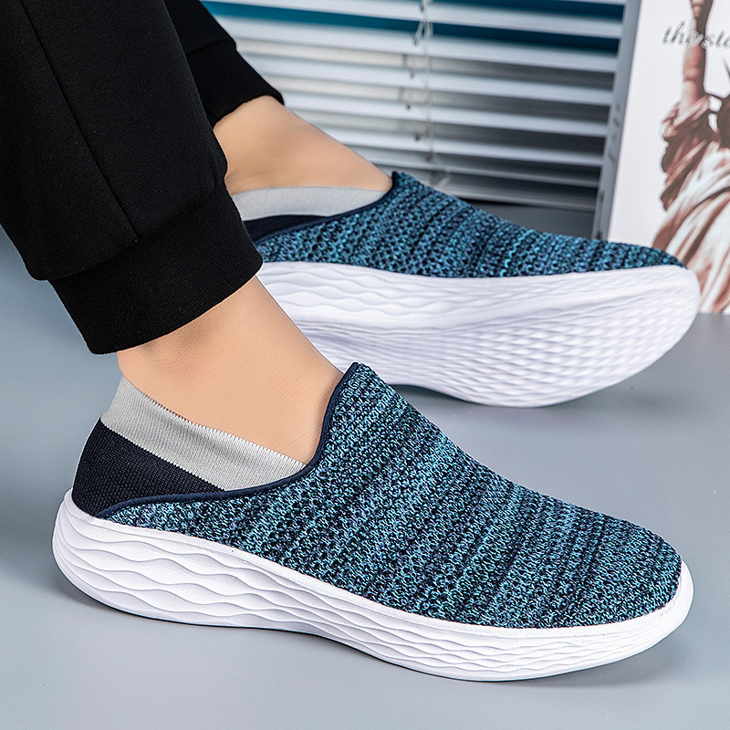 MEN'S BREATHABLE FLYING WOVEN SOFT SOLE SLIP-ON SHOES