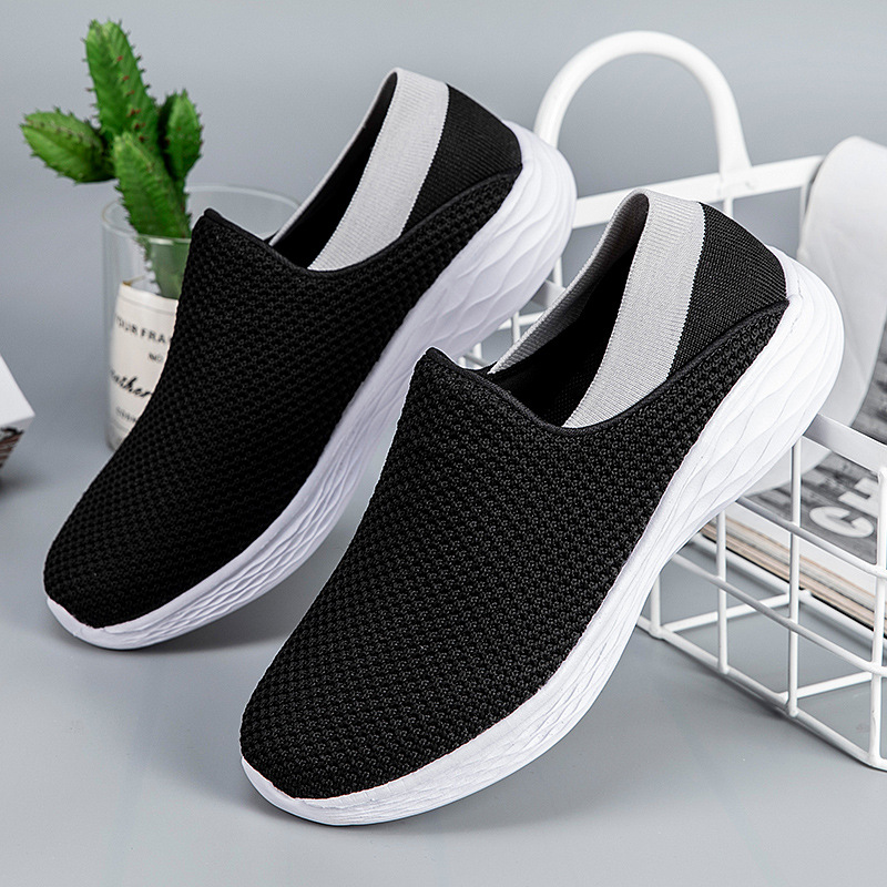 MEN'S BREATHABLE FLYING WOVEN SOFT SOLE SLIP-ON SHOES