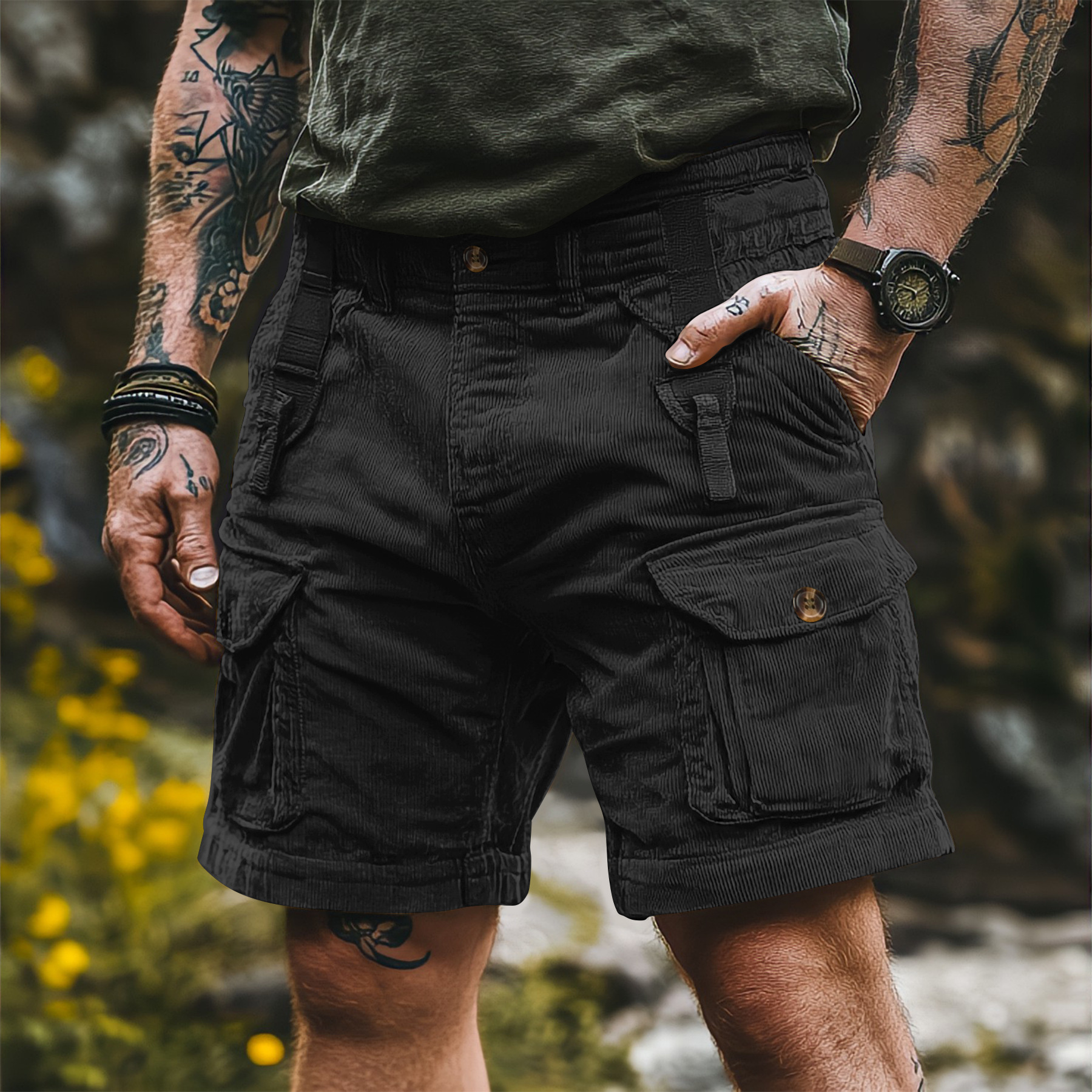 Men's Corduroy Cargo Shorts