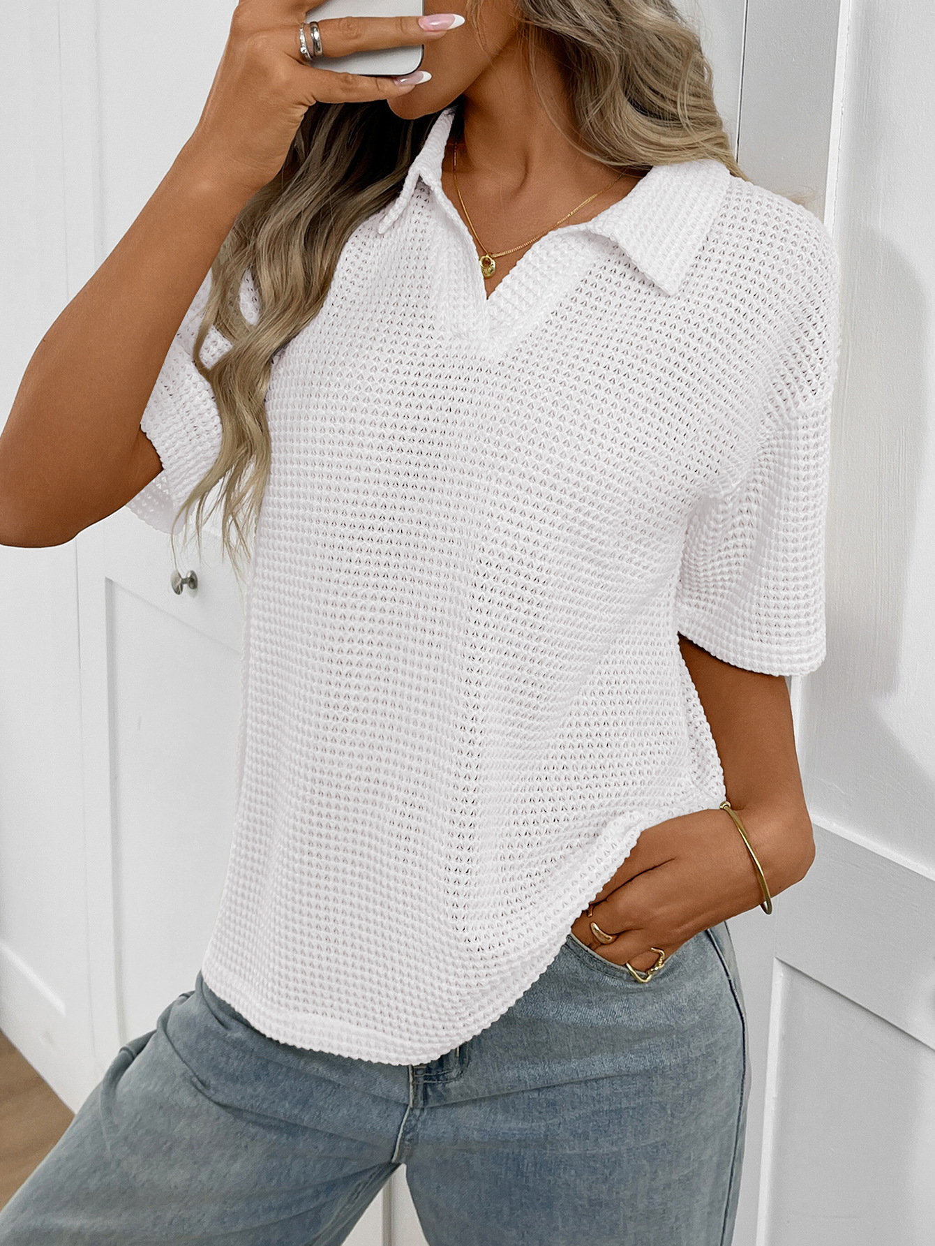 Women's Knitted Polo Shirt