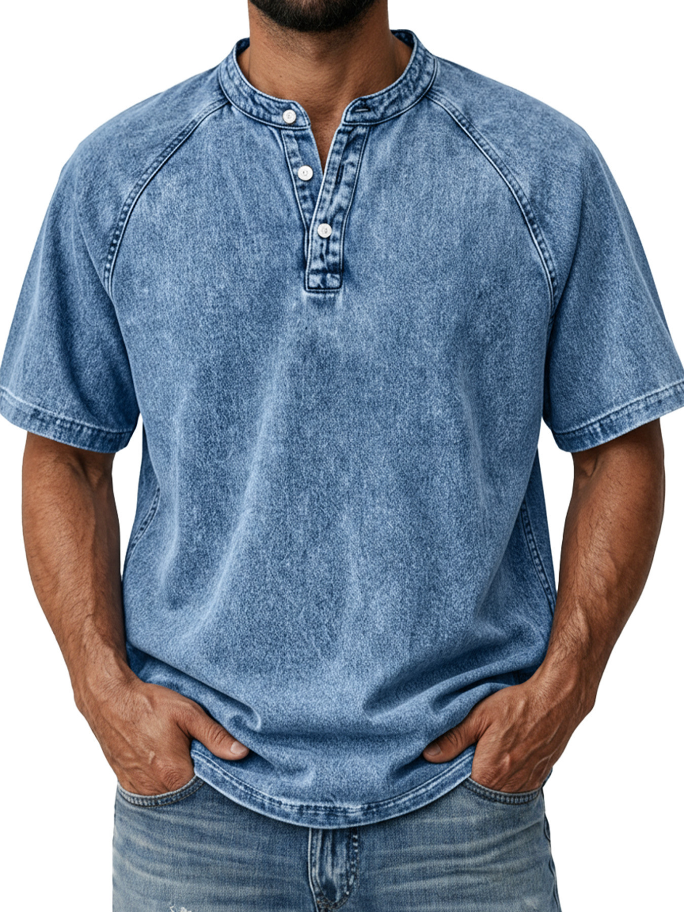 Men's Vintage Wash Raglan Henley