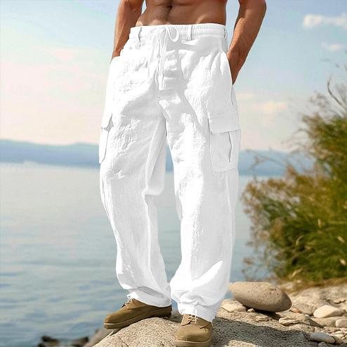 Men's Cotton-Linen Cargo Pants