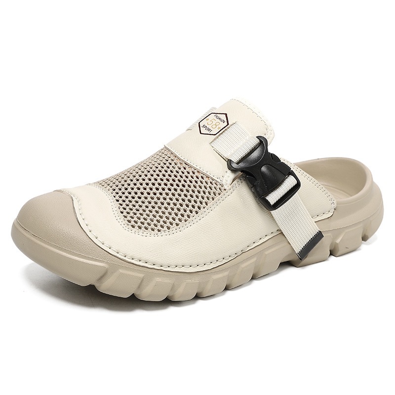 Men's Leather-Paneled Sandals