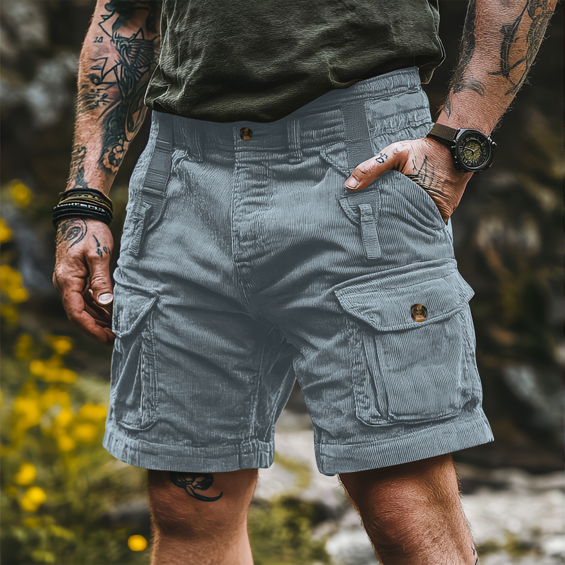 Men's Corduroy Cargo Shorts