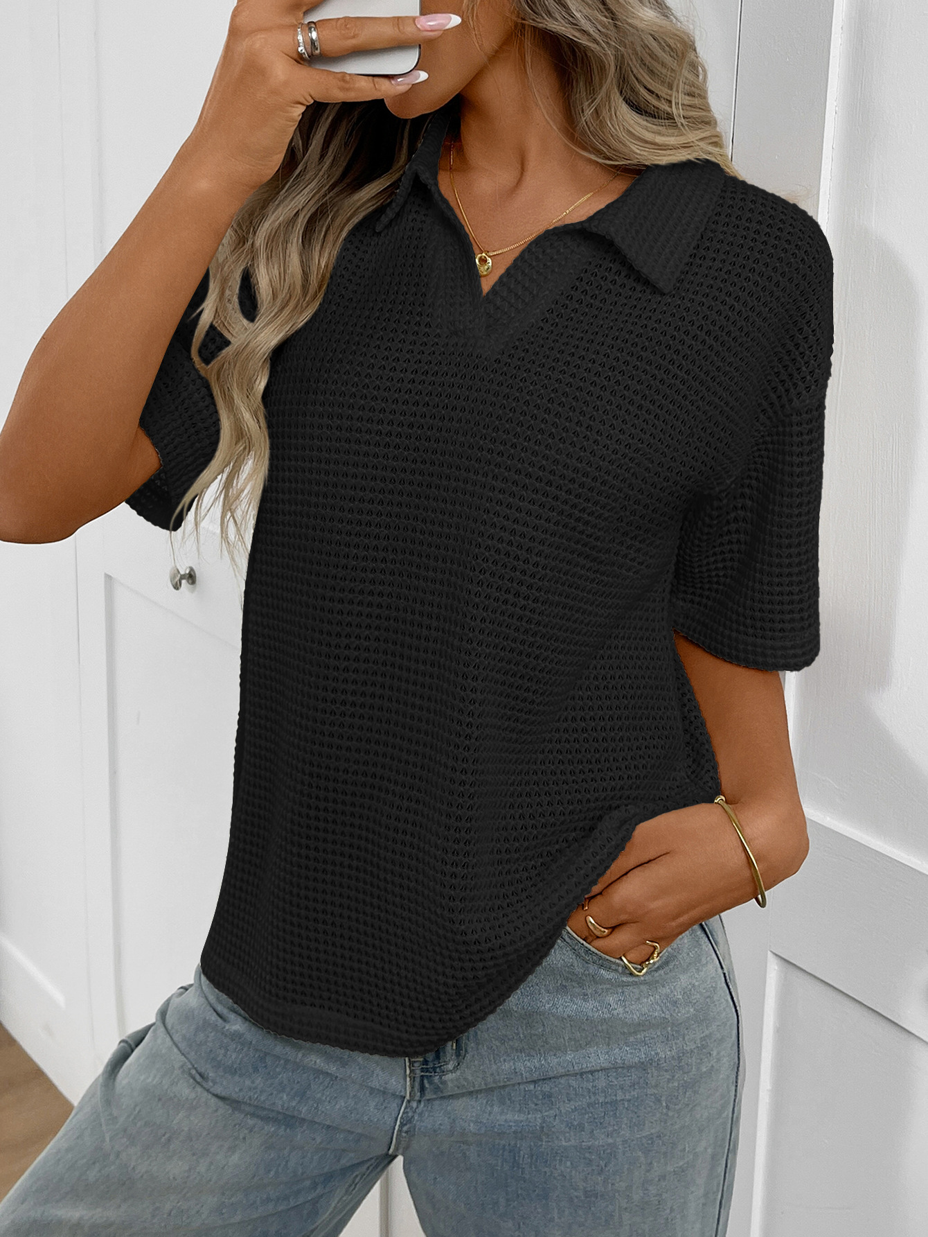 Women's Knitted Polo Shirt