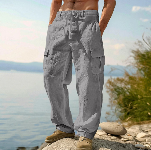 Men's Cotton-Linen Cargo Pants
