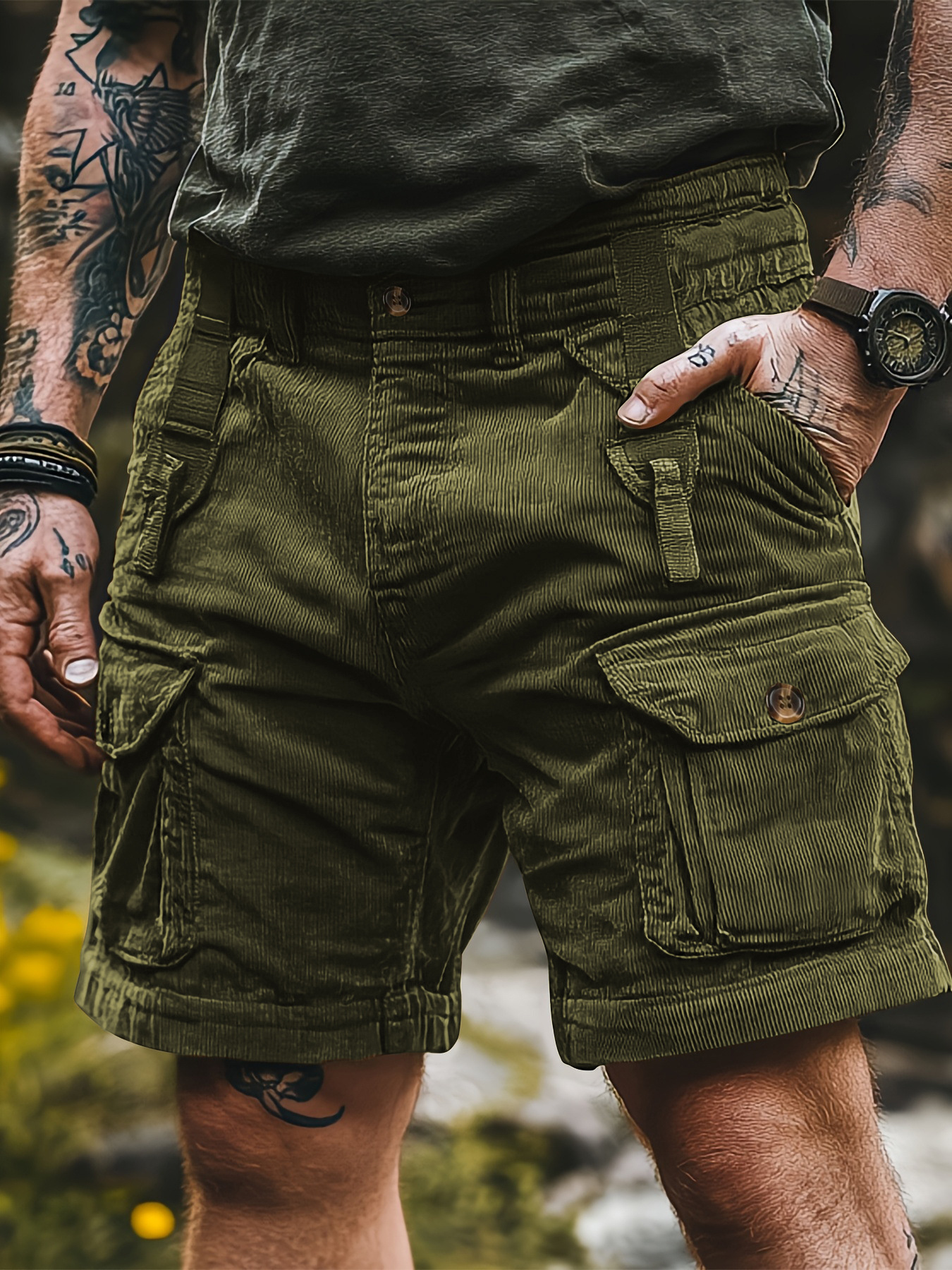 Men's Corduroy Cargo Shorts