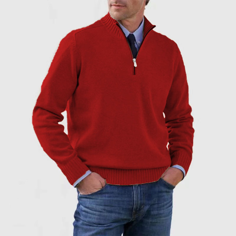 Men's Classic Quarter-Zip Knit Sweater