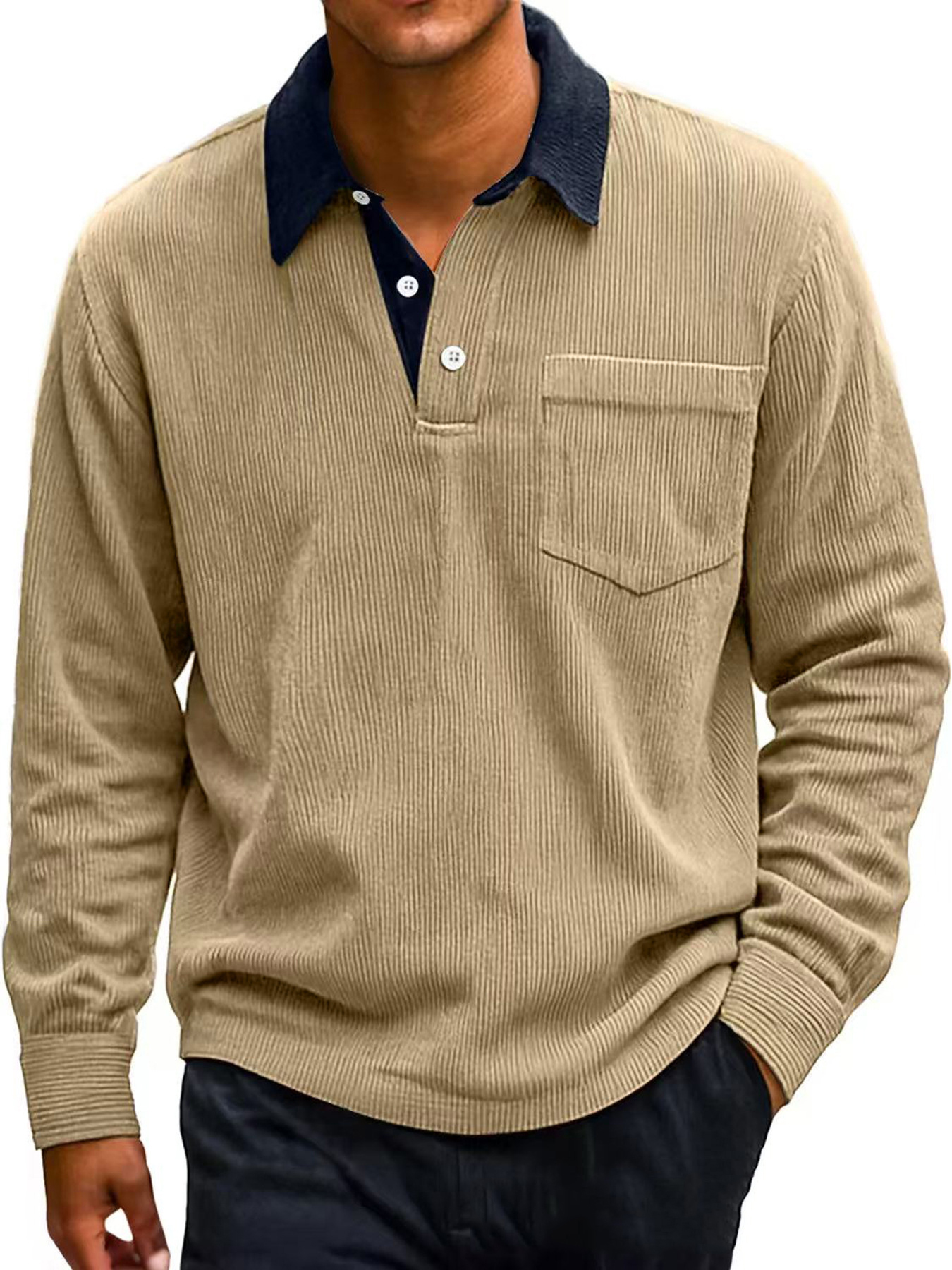 Clearance sale 49% off - Men's Casual Corduroy Polo Shirt