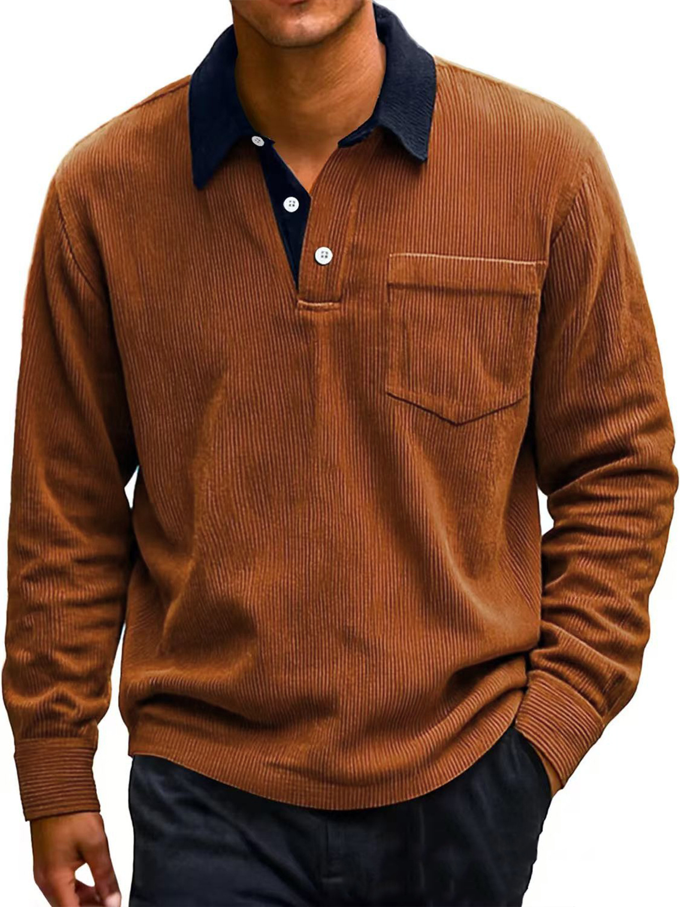 Clearance sale 49% off - Men's Casual Corduroy Polo Shirt