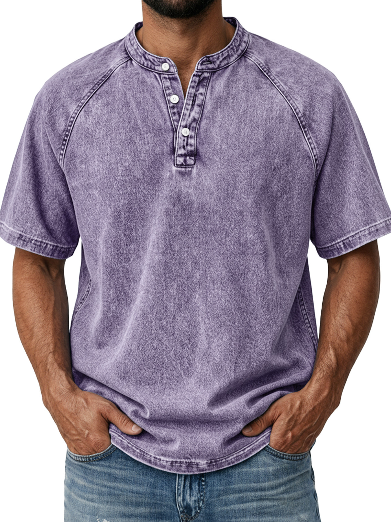 Men's Vintage Wash Raglan Henley